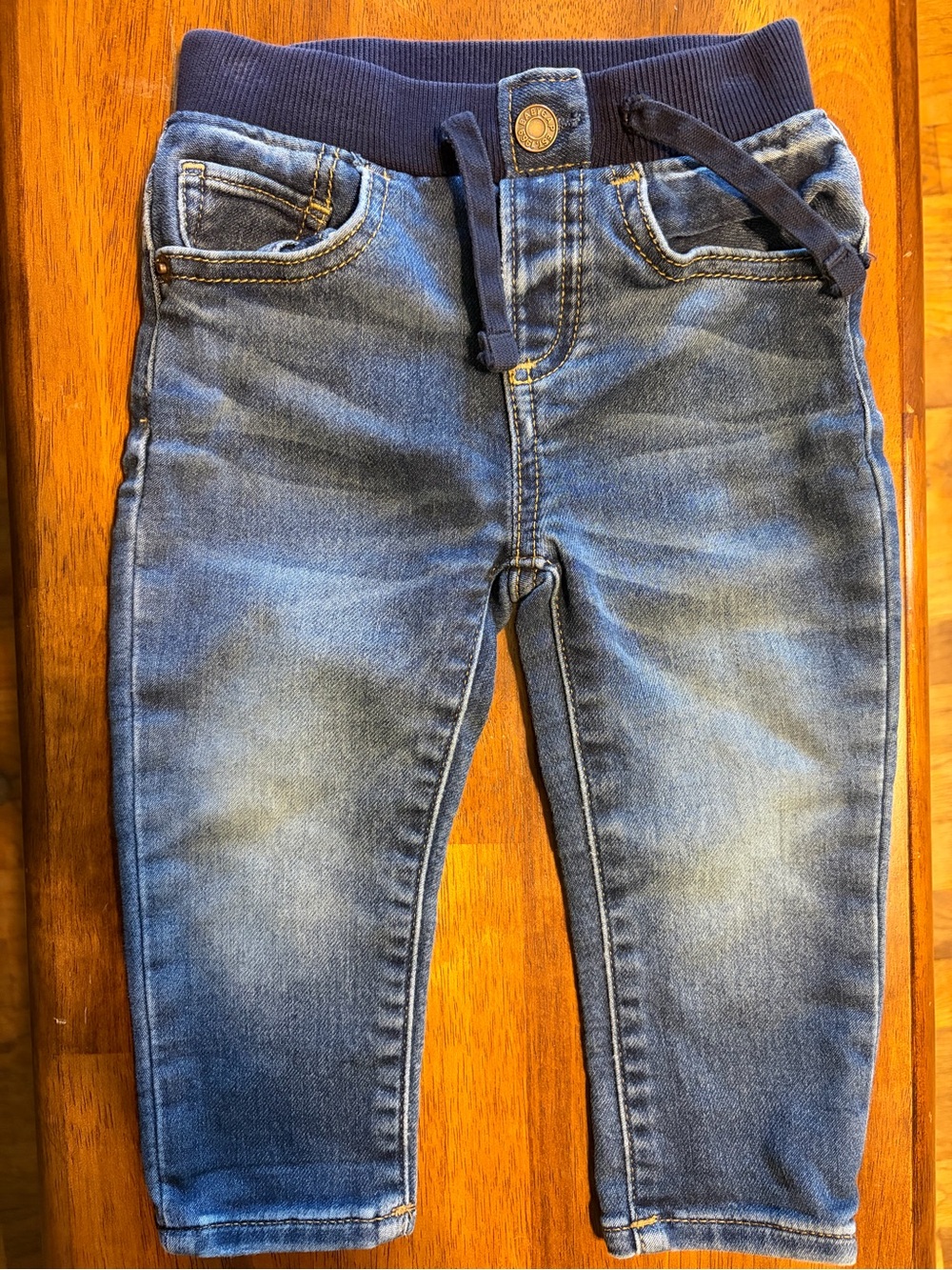 Baby Boys 12-18mo GAP Slim Blue Denim Jeans Elastic Waistband